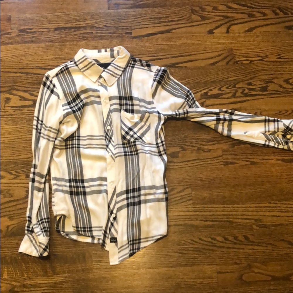Rails soft button down shirt black and white